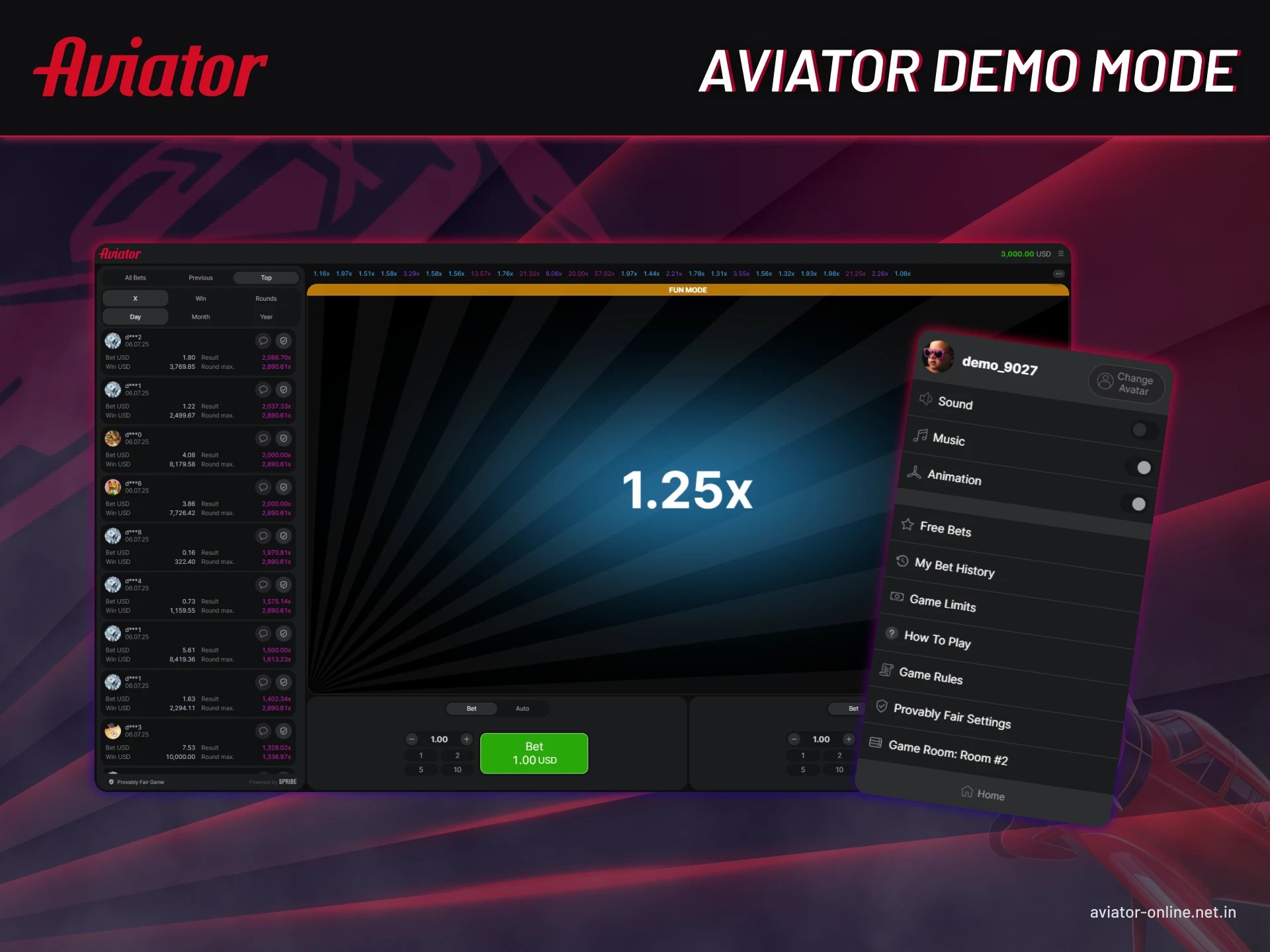 You can try the Aviator game in demo mode without risking real money.