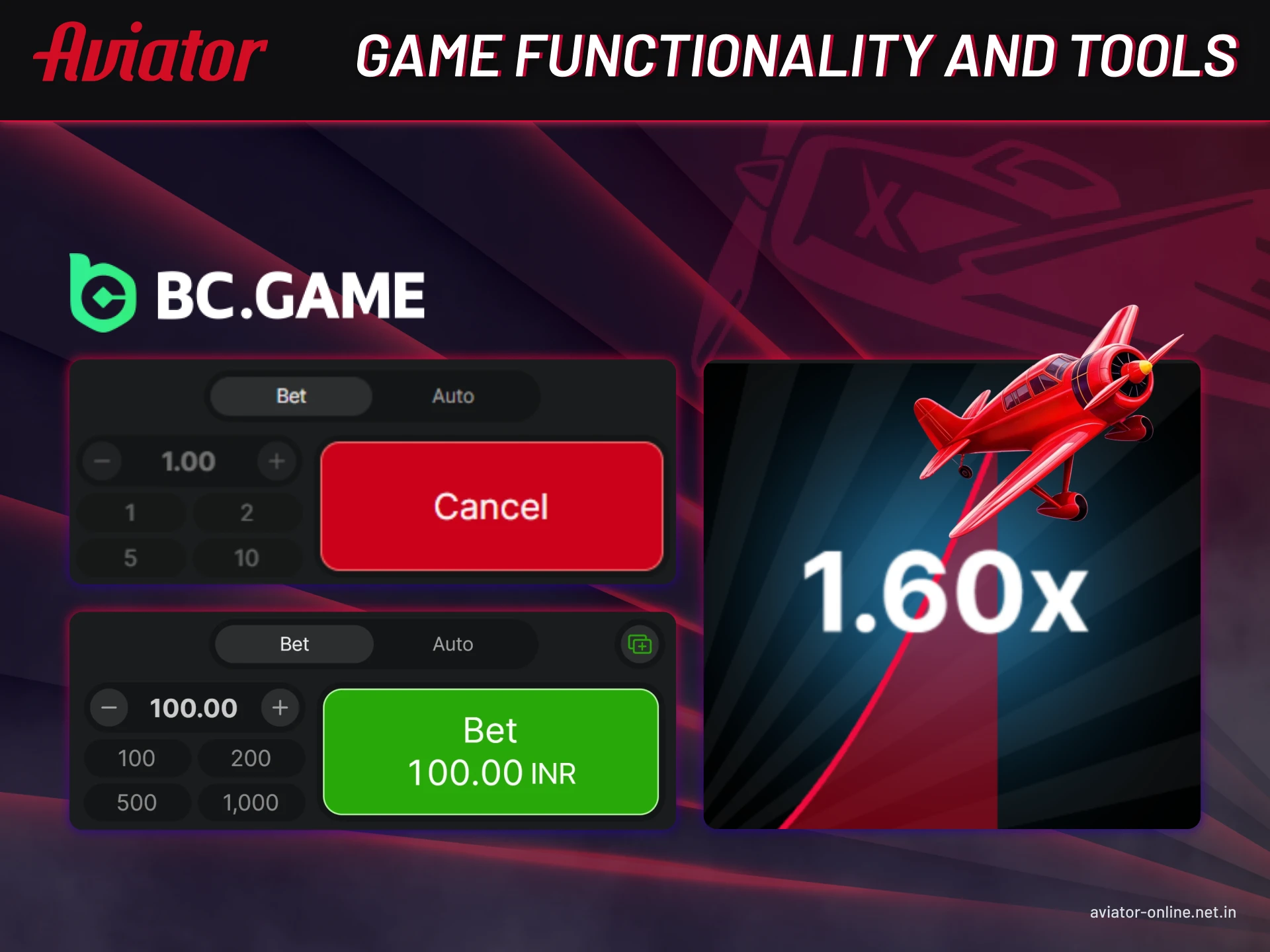 BC Game Aviator has useful features that help players manage bets.
