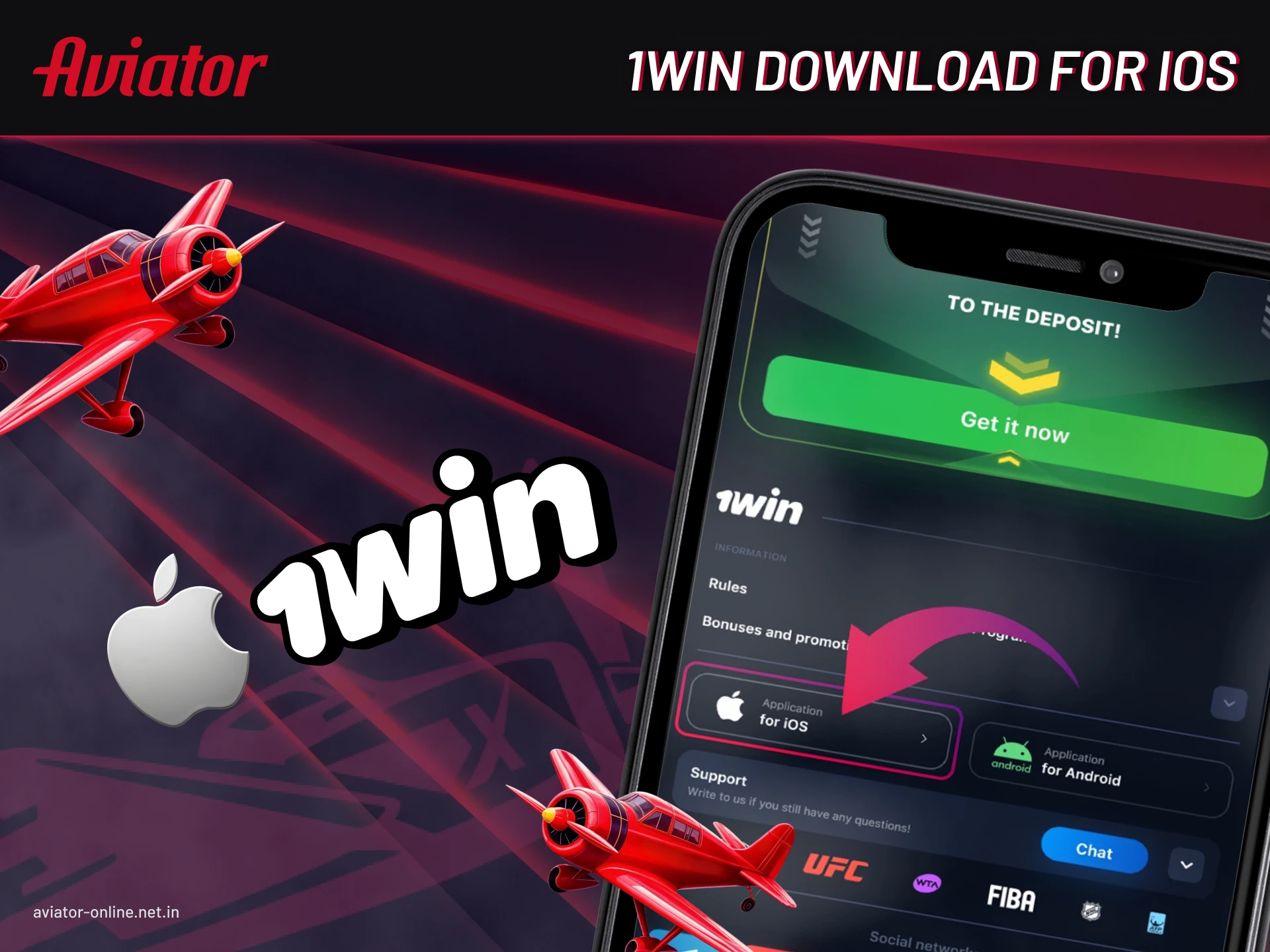 Easy steps to register 1win on iOS.