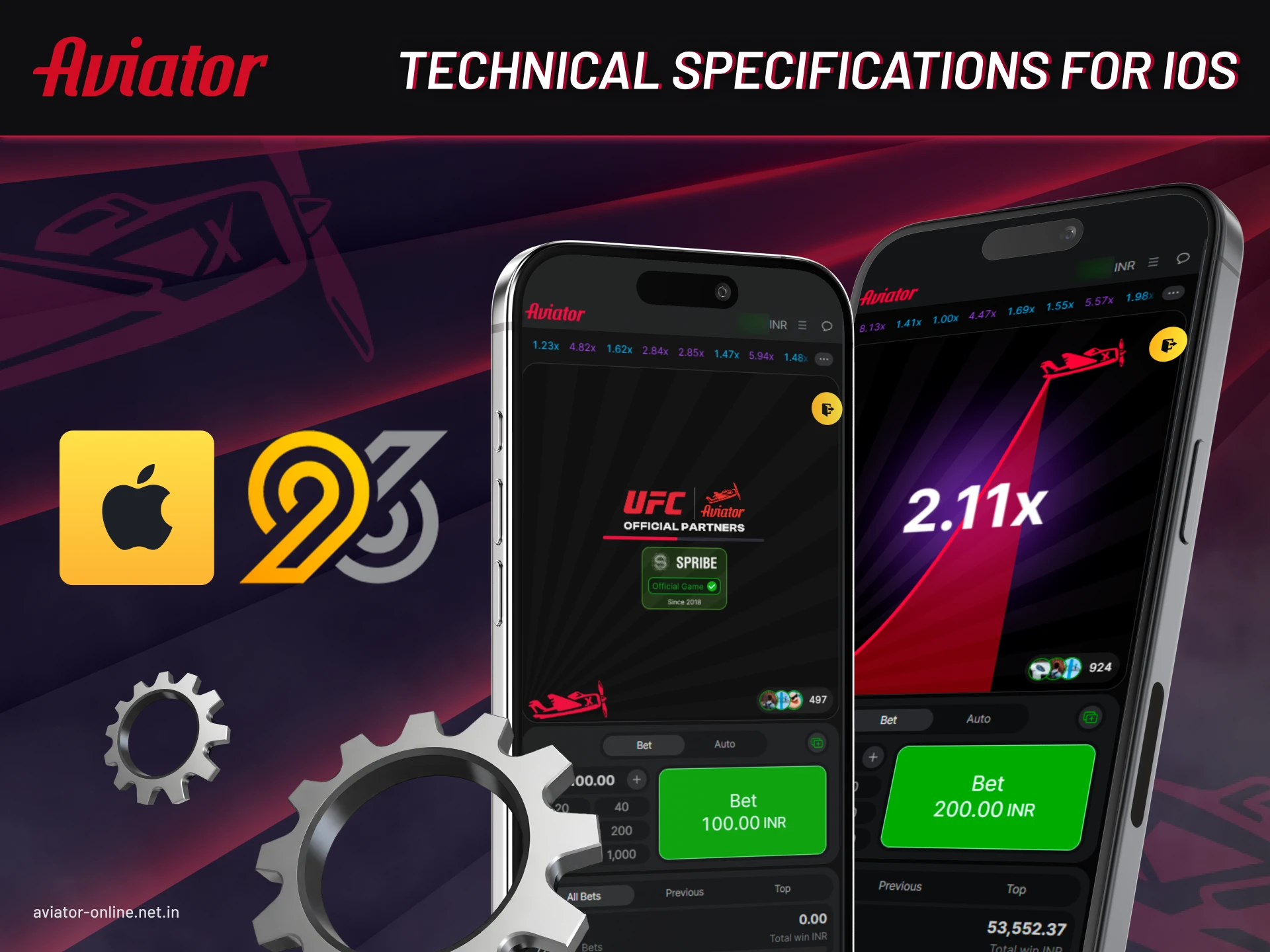 Technical specifications for iOS.