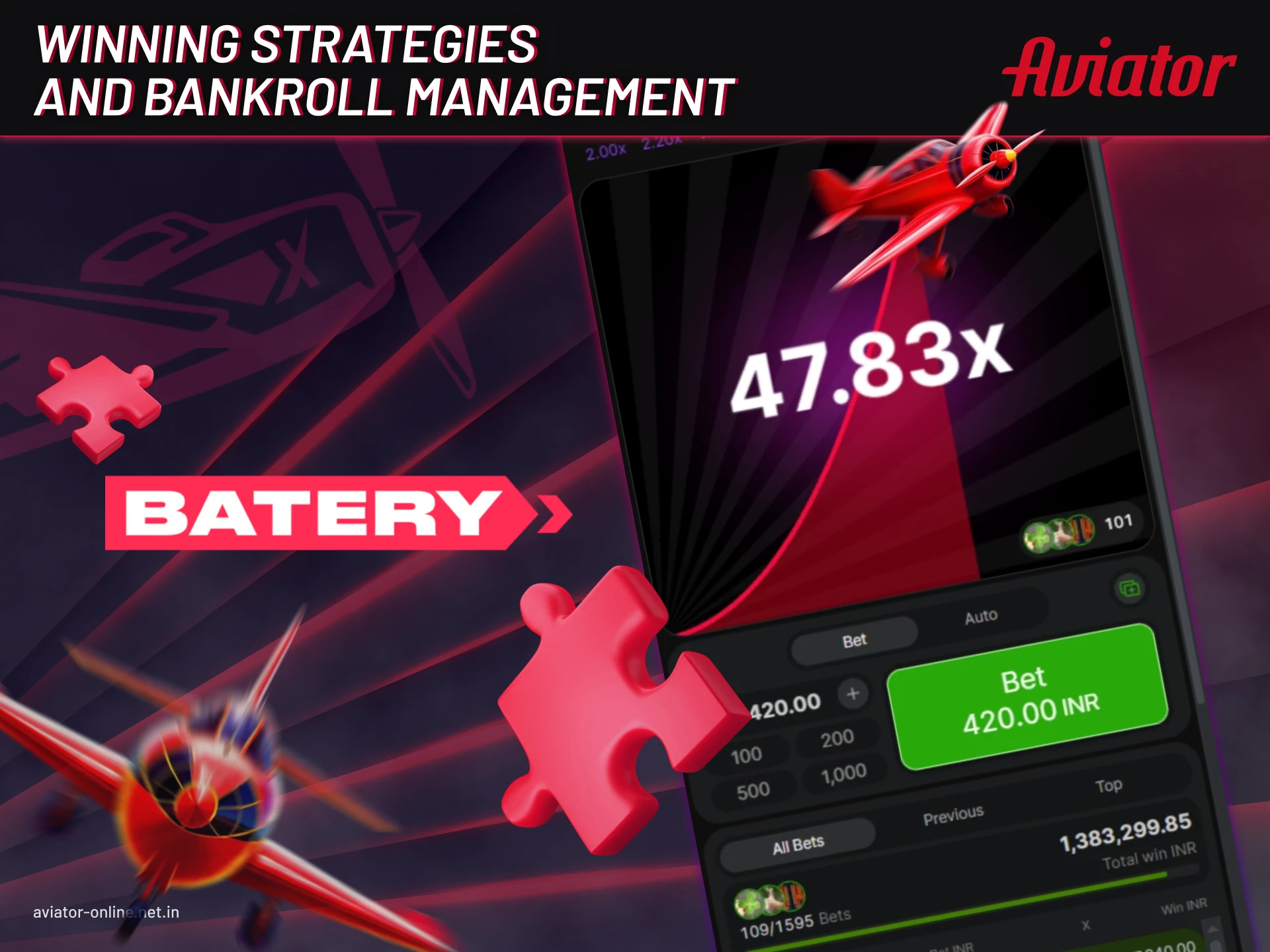 To play Aviator with more control, you need to manage your money and follow a few steps.