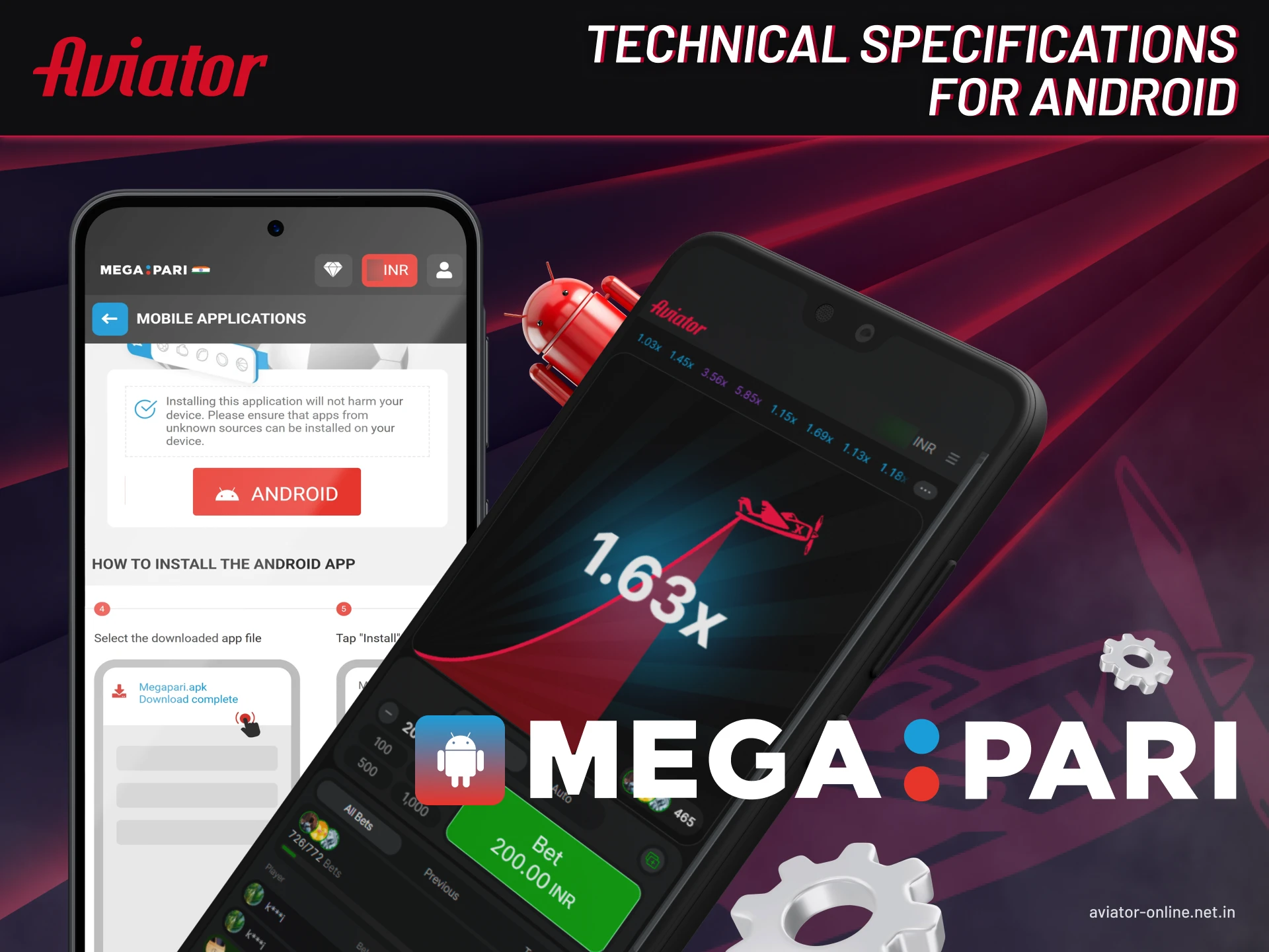 Technical specifications for Android.