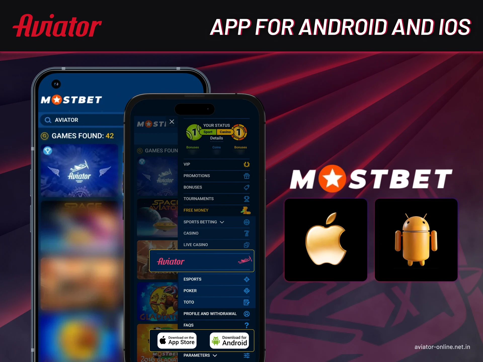 You can download the Mostbet Aviator app for both Android and iOS devices.