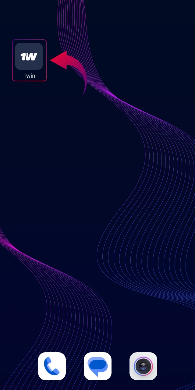 Open the installed 1win app by finding its icon on your mobile home screen.