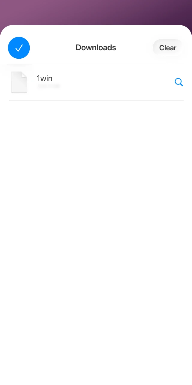 Step to tap iOS icon on 1win site and start downloading the app on your device.