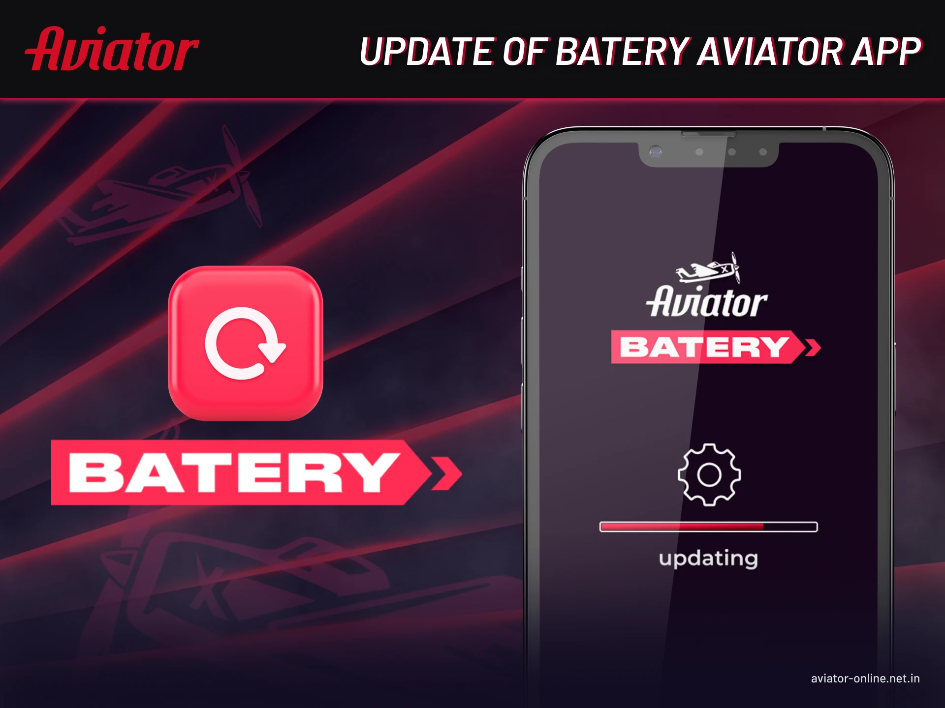 Update Batery Aviator app to the latest version on Android and iOS.