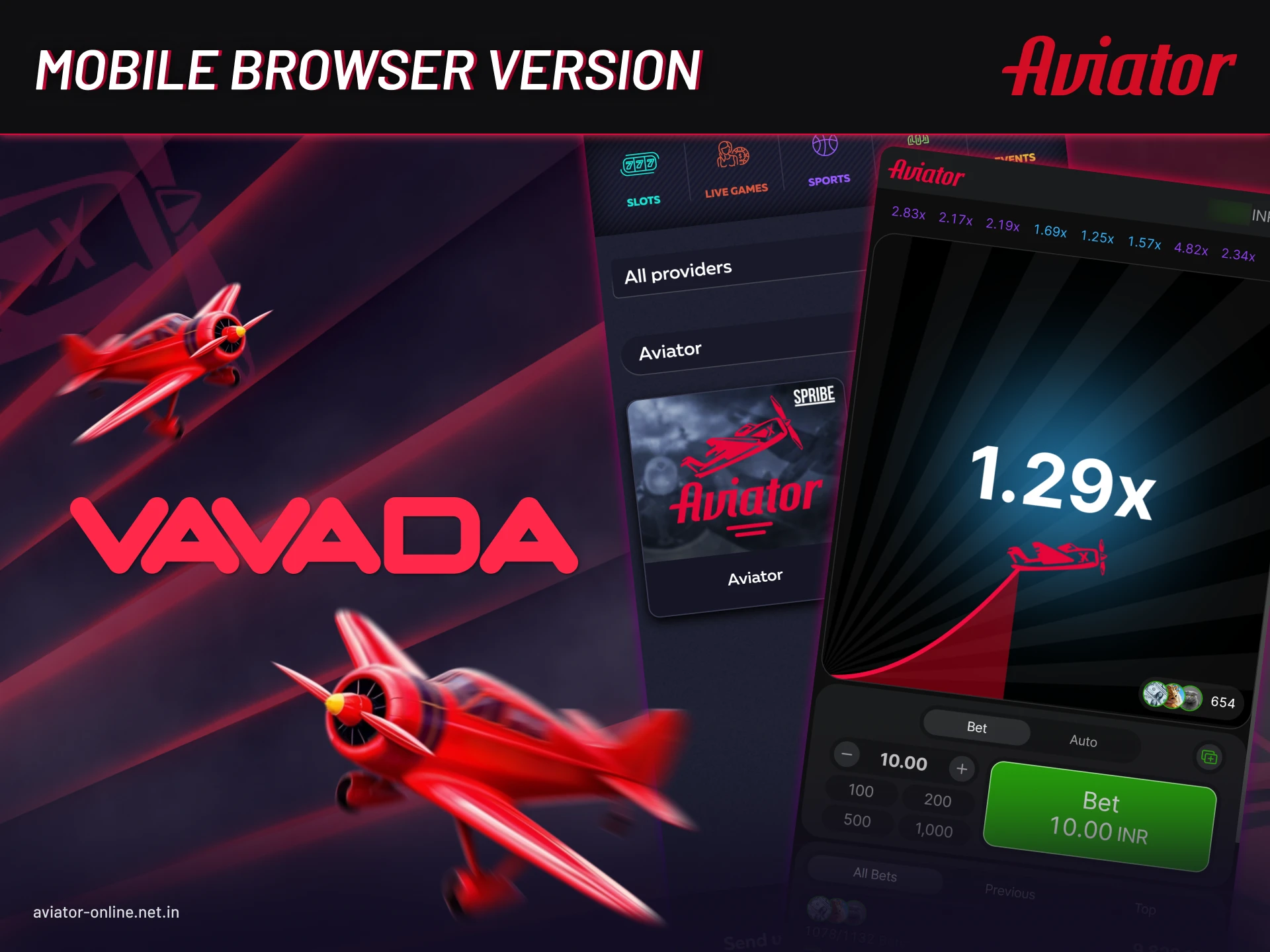 Vavada mobile browser version in India for playing Aviator without downloading the app.