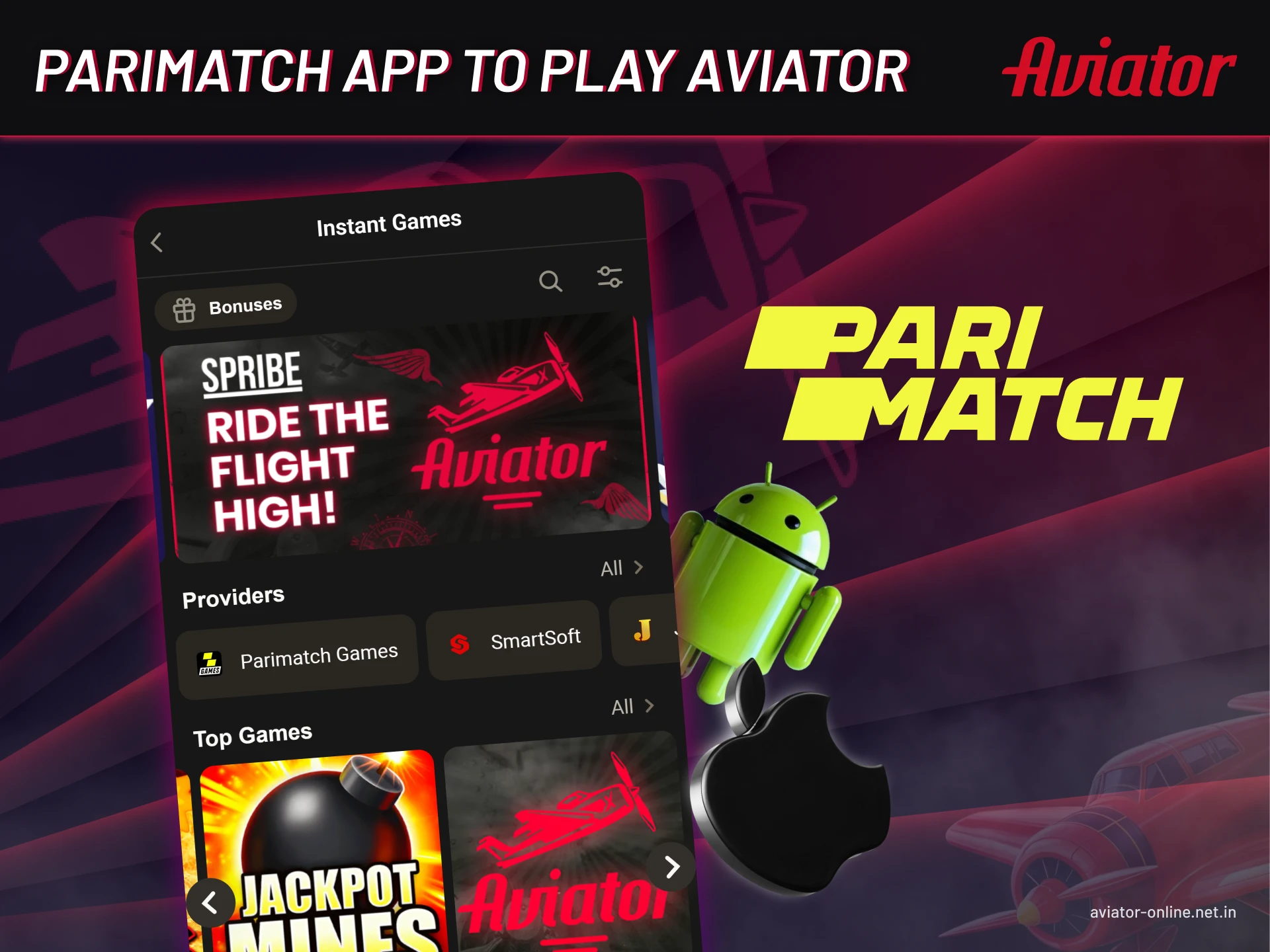 System Requirement of the Parimatch app for playing Aviator.