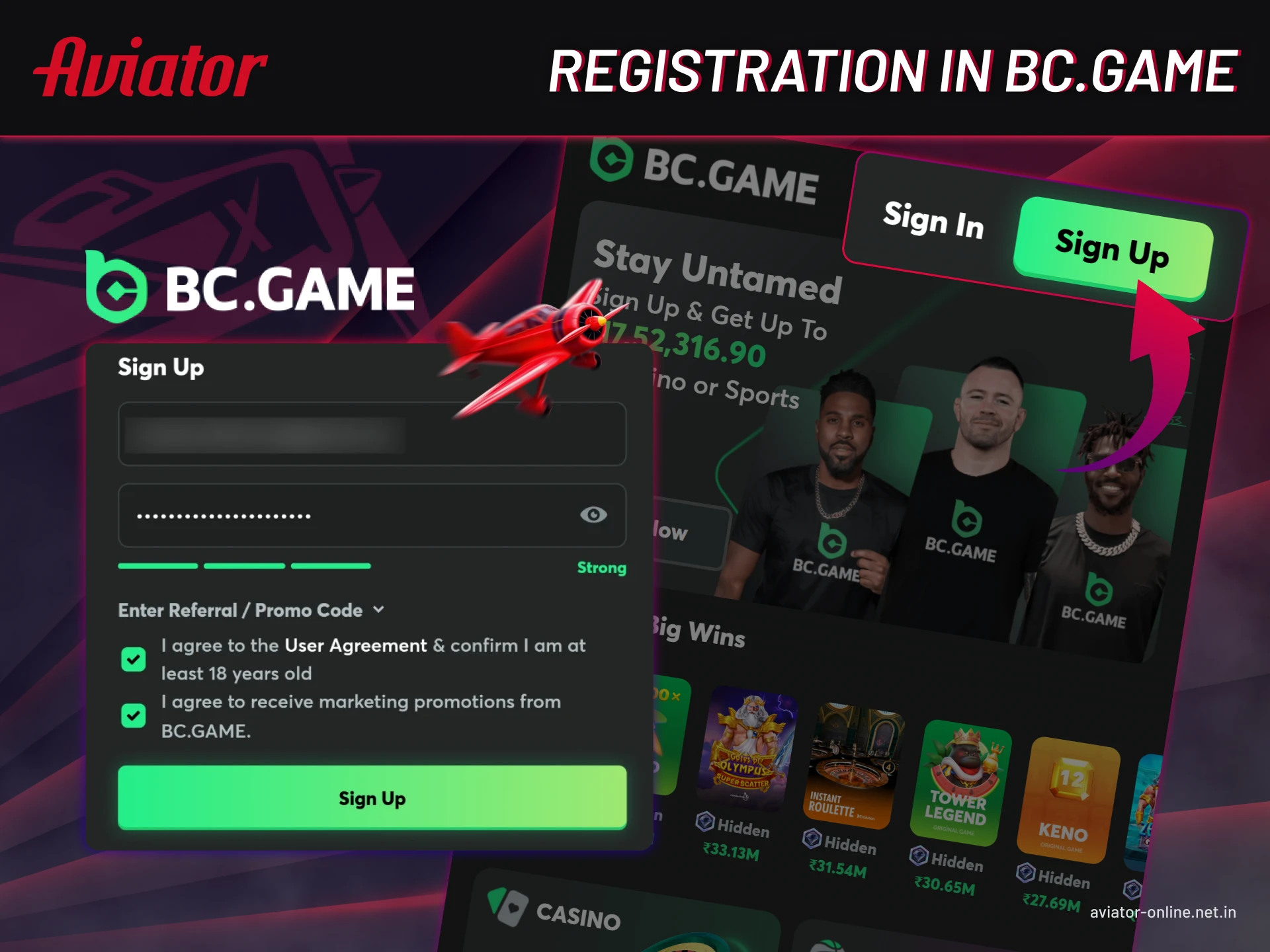 Here you will learn how to register for the BC Game.