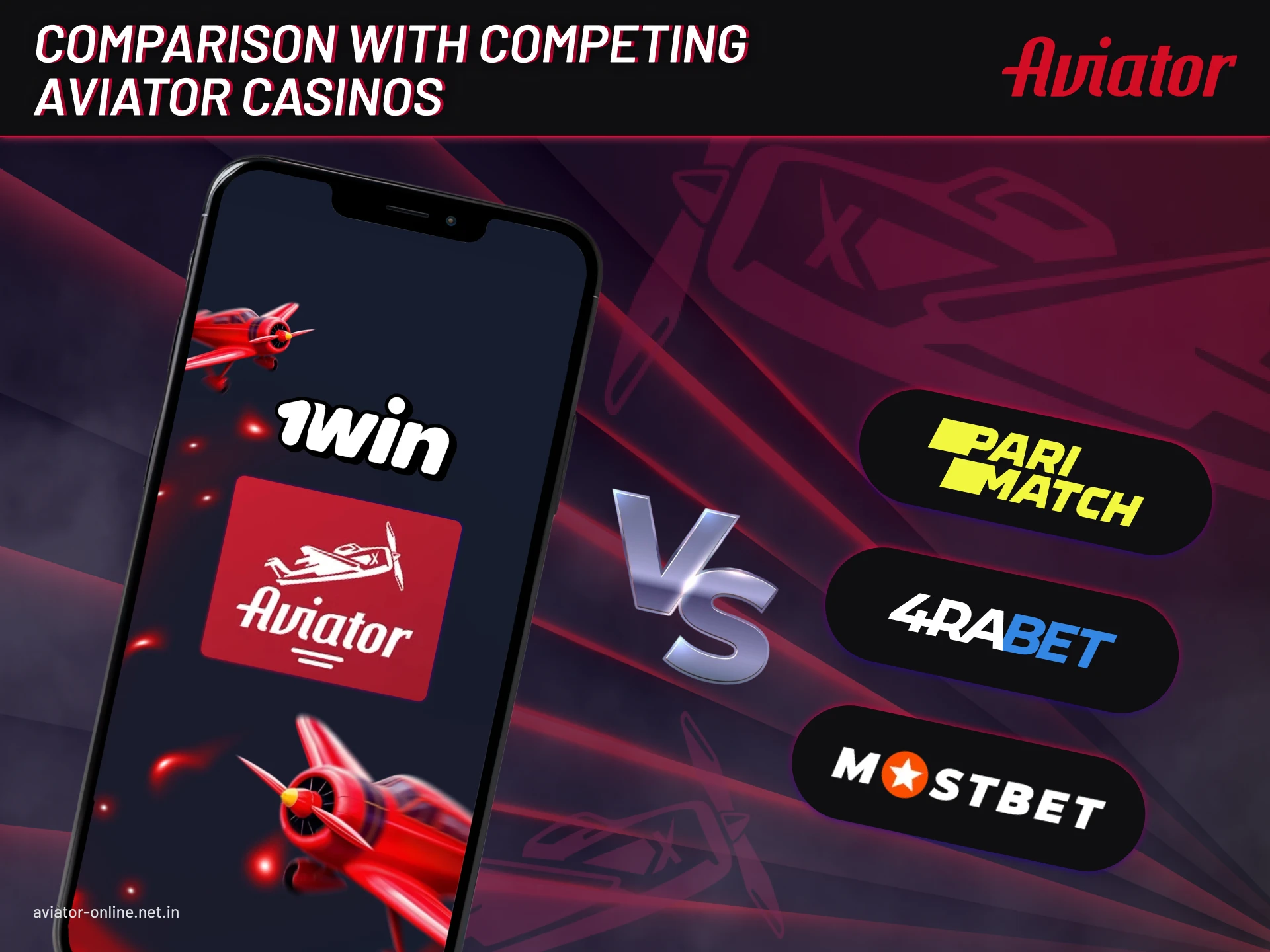 Comparison with other Aviator casinos.