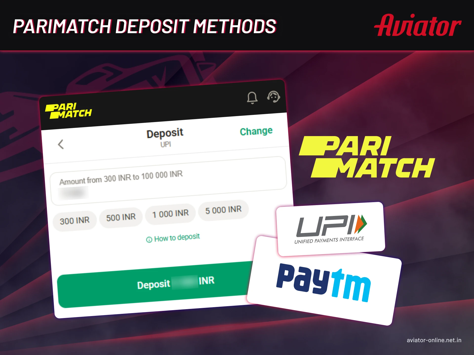 There are many convenient deposit methods available on Parimatch.