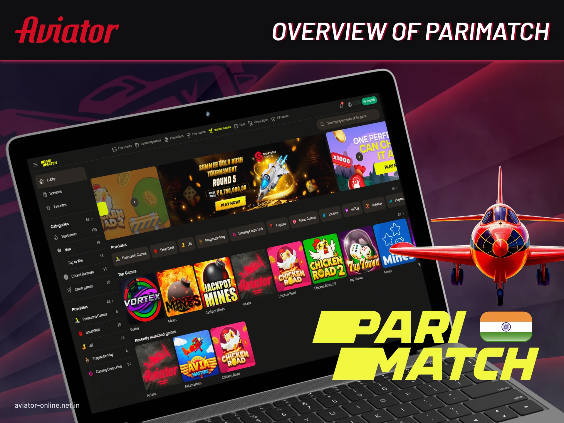 Play the Aviator game on Parimatch.