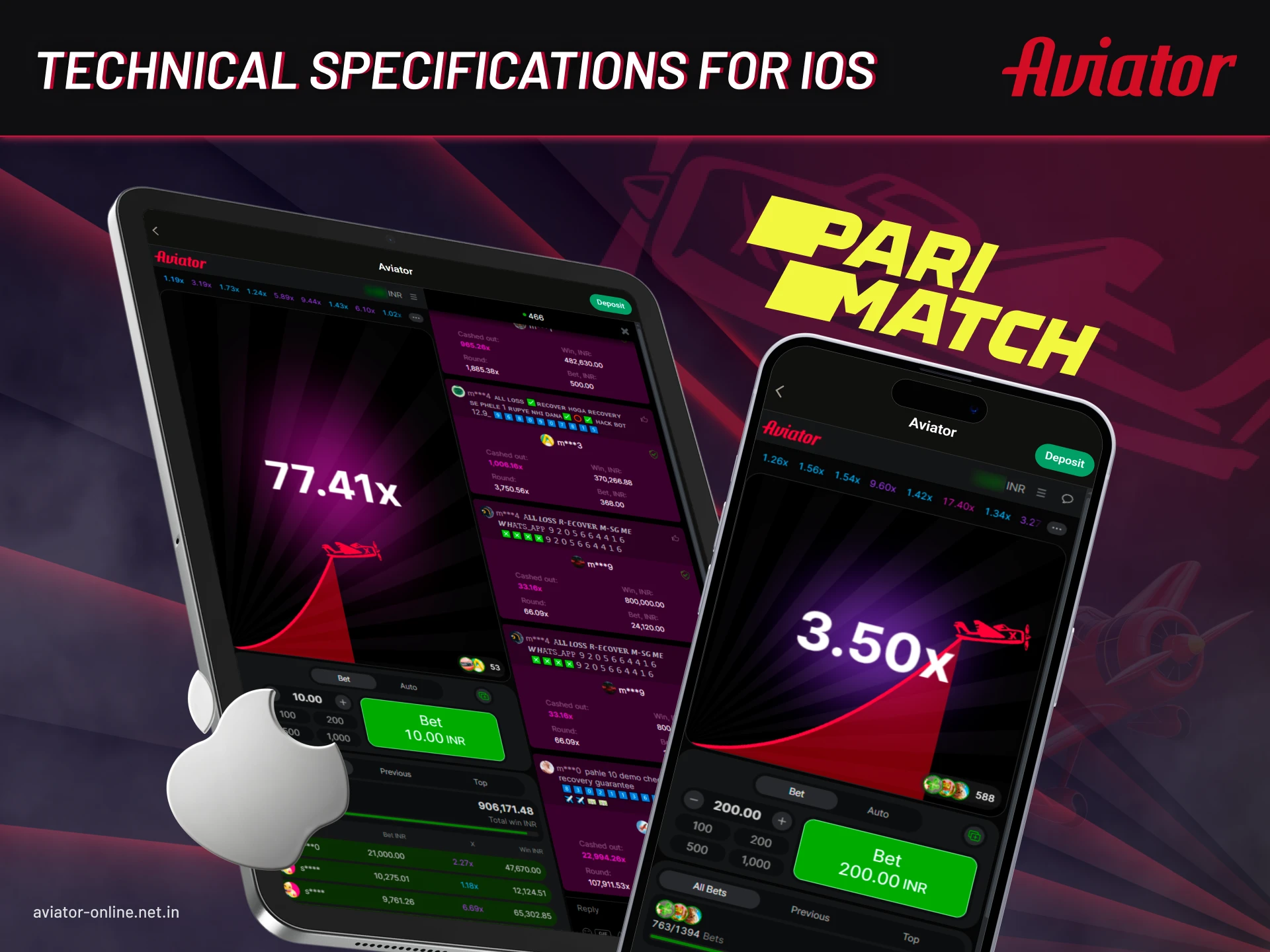 Technical specifications for iOS.