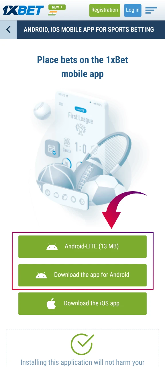 Download 1xBet Aviator Android APK by selecting version and tapping download.