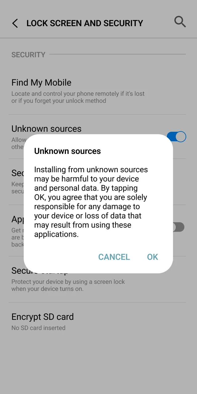 In your phones settings, allow downloads from unknown sources.