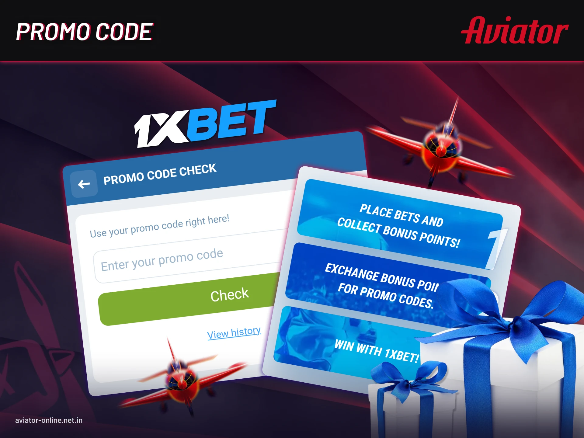 Enter 1xBet Aviator app promo code on mobile for special offers on Android and iPhone.