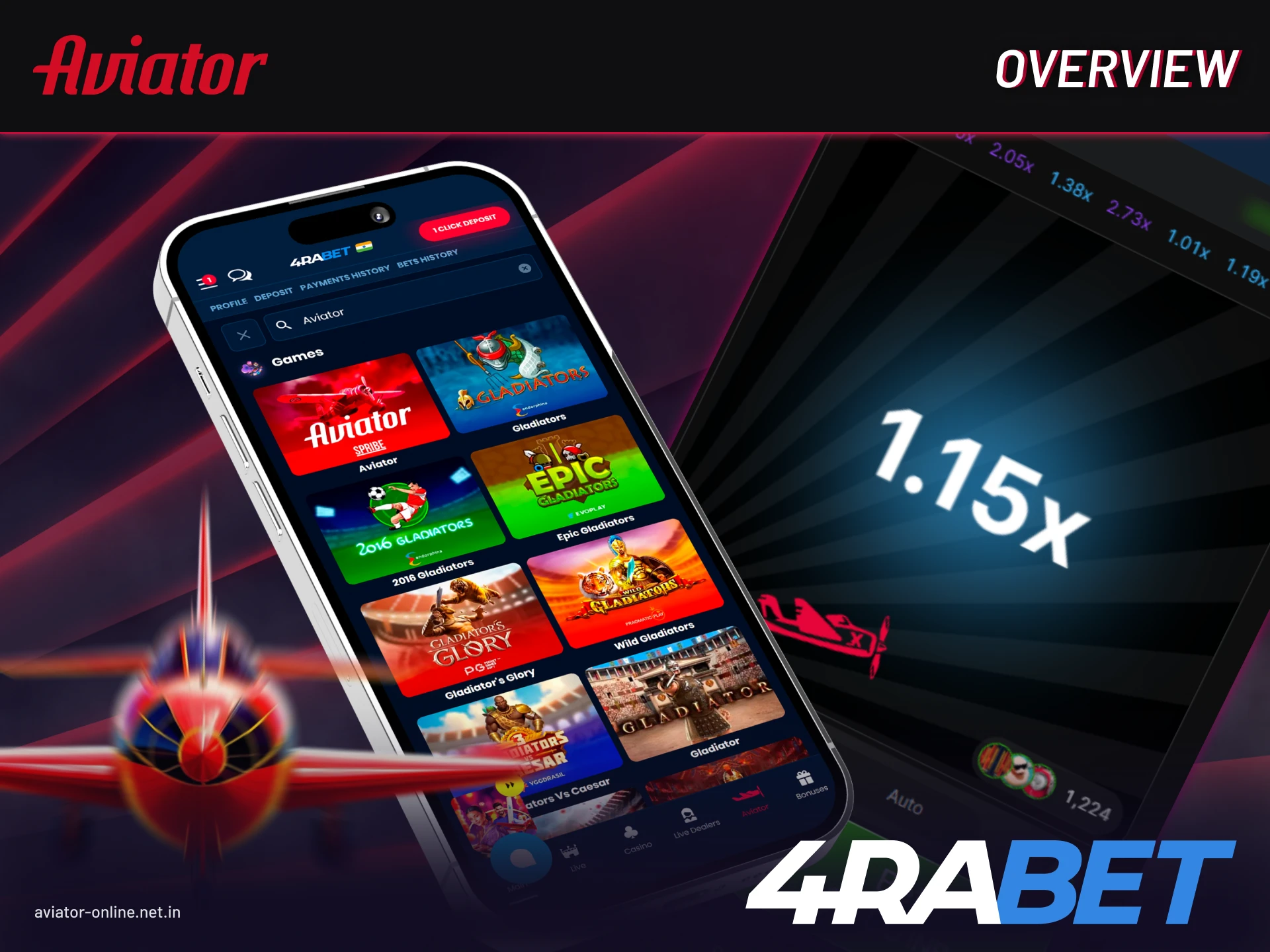 Key highlights and functionalities of 4rabet mobile app for playing Aviator.