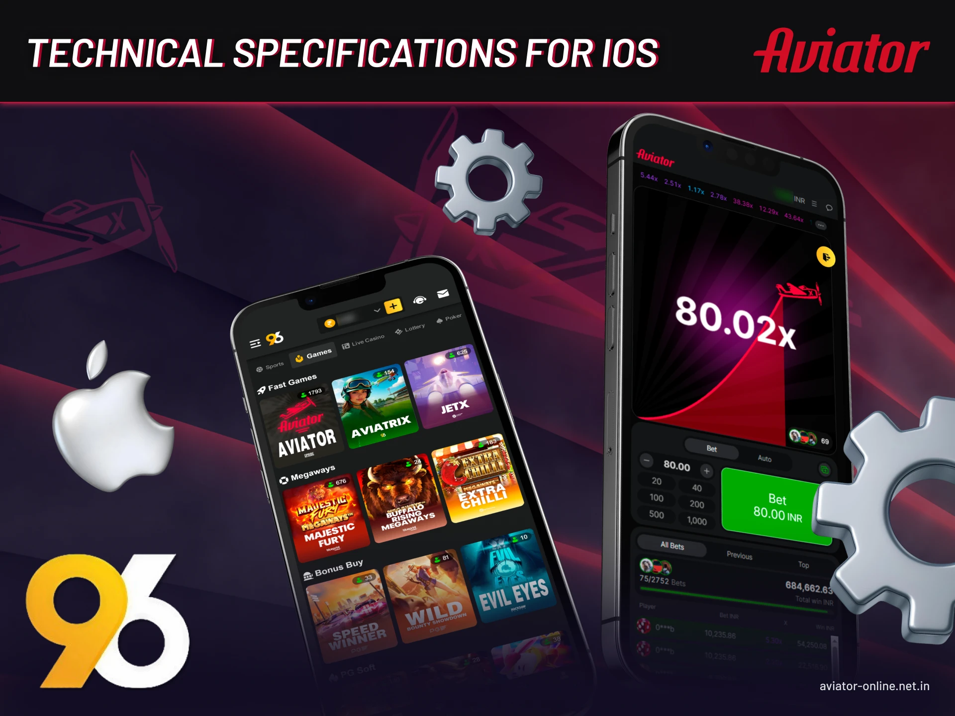 Technical requirements for the 96In app on your iOS device.
