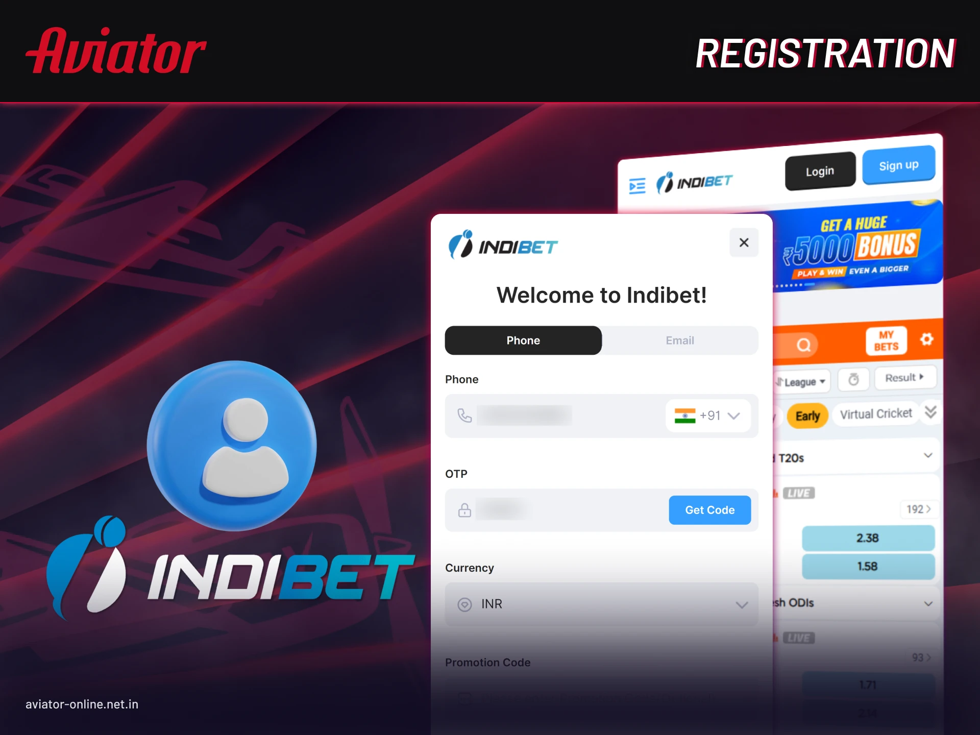 How to register a new account in the Indibet app for mobile users.