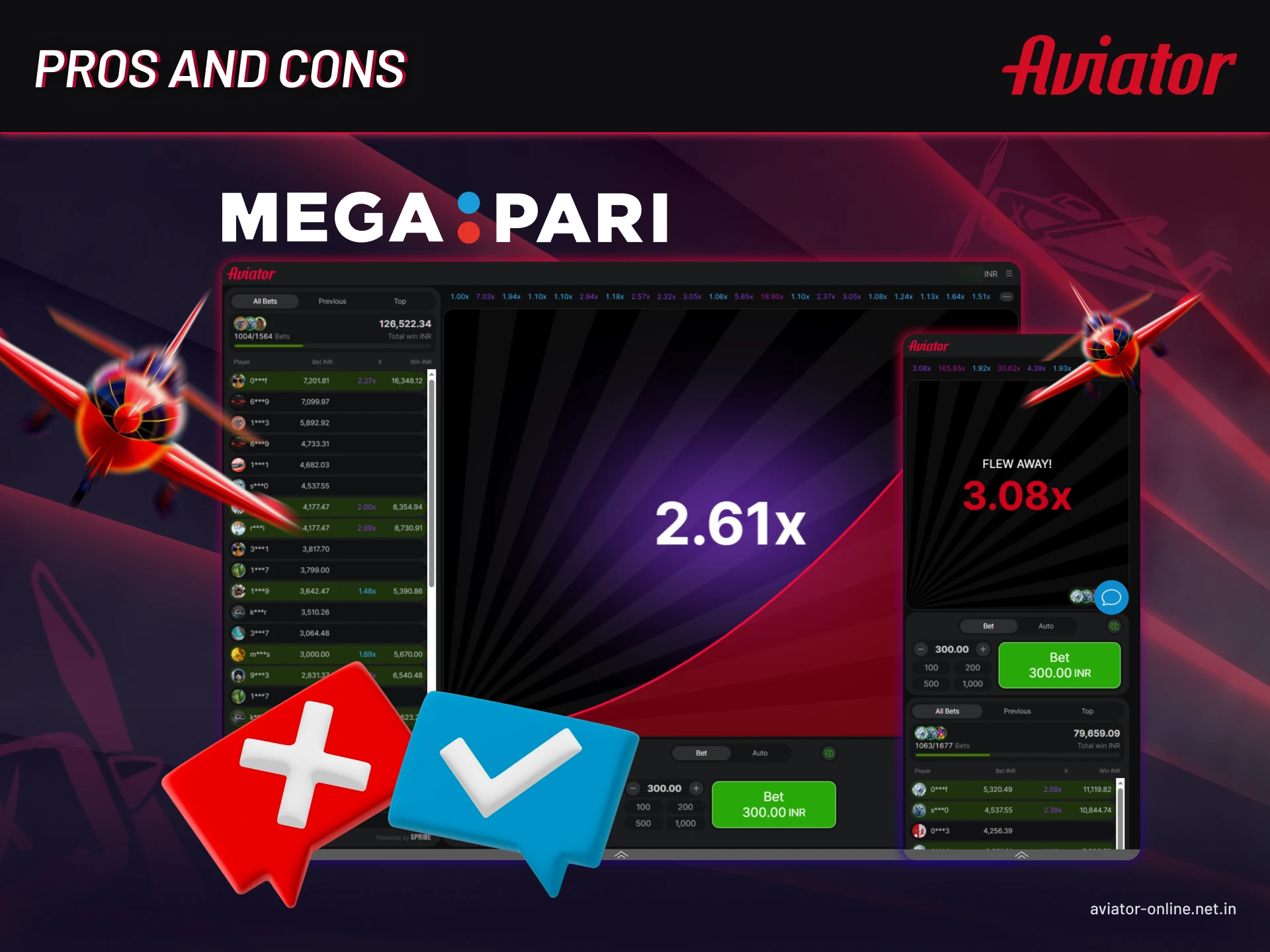 Pros and cons of using Megapari Aviator app on Android and iOS devices.