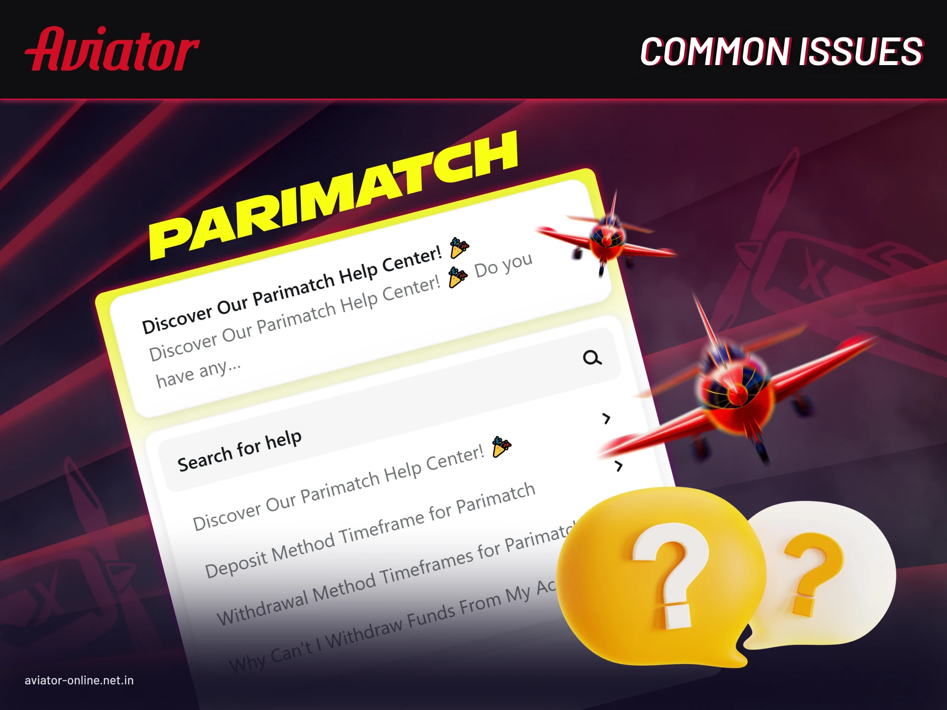 Fixing problems and resolving errors in Parimatch Aviator mobile app.