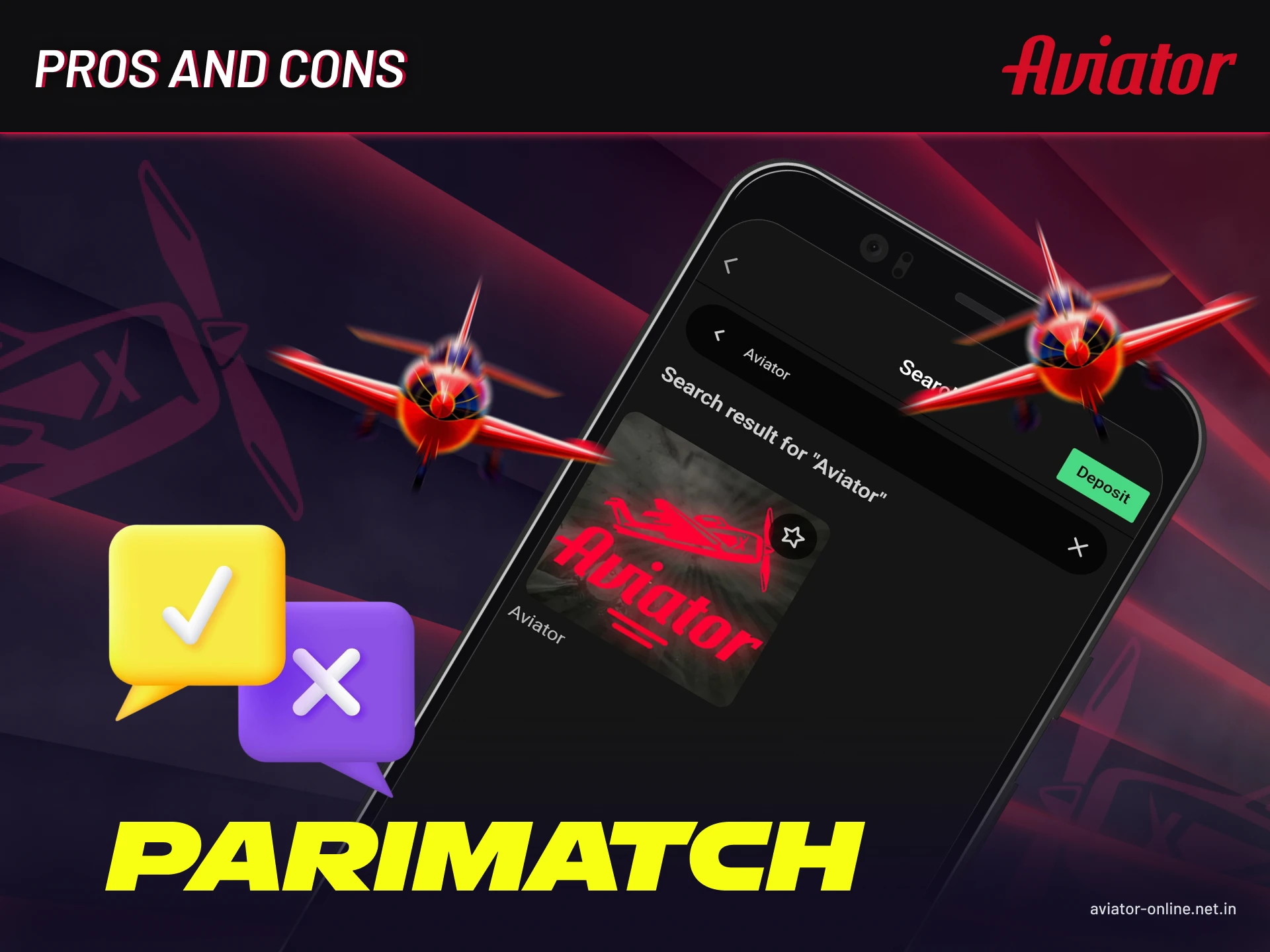 Advantages and disadvantages of Parimatch Aviator mobile app for players.