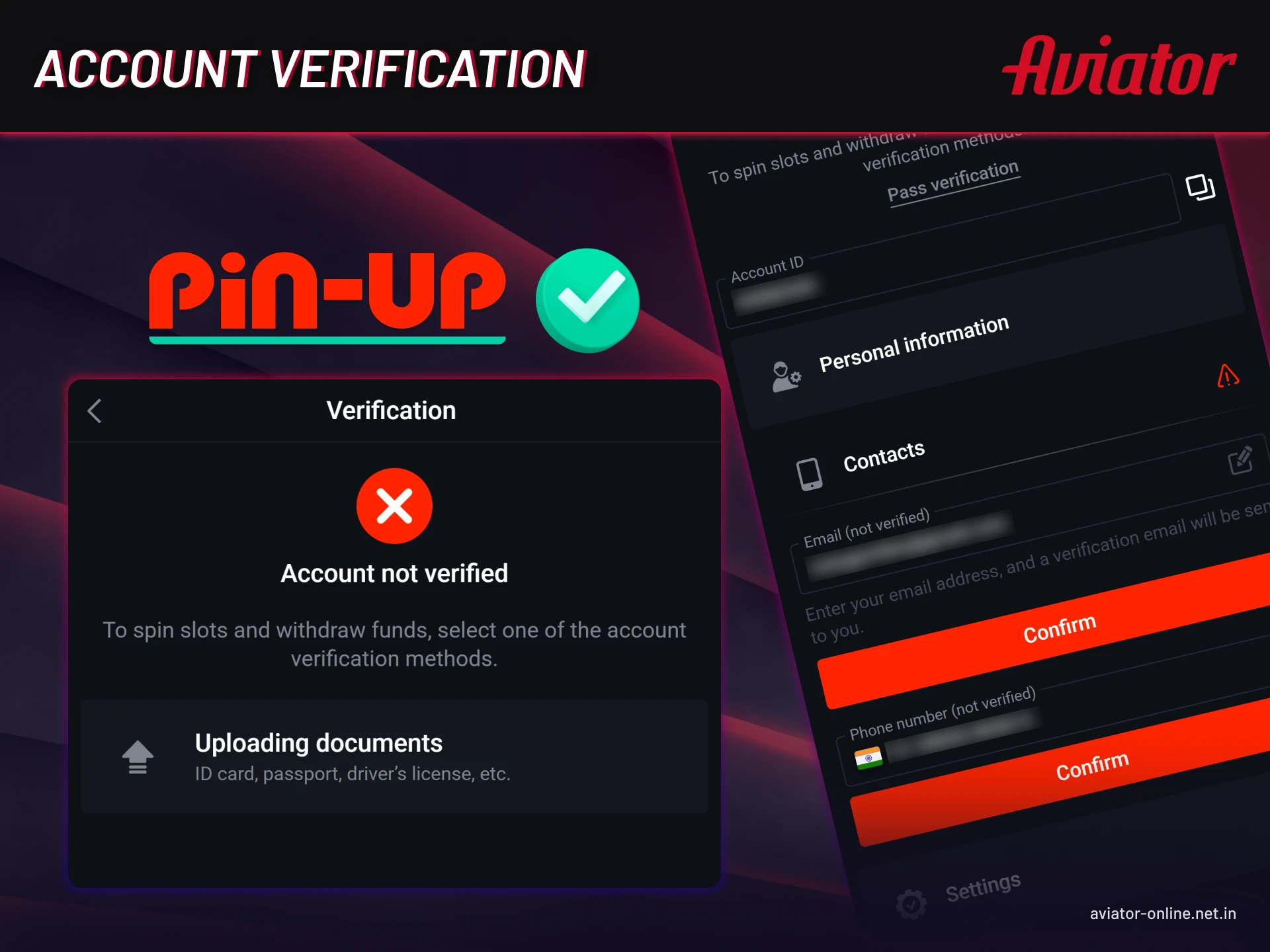 Pin Up Aviator account verification process for mobile users.